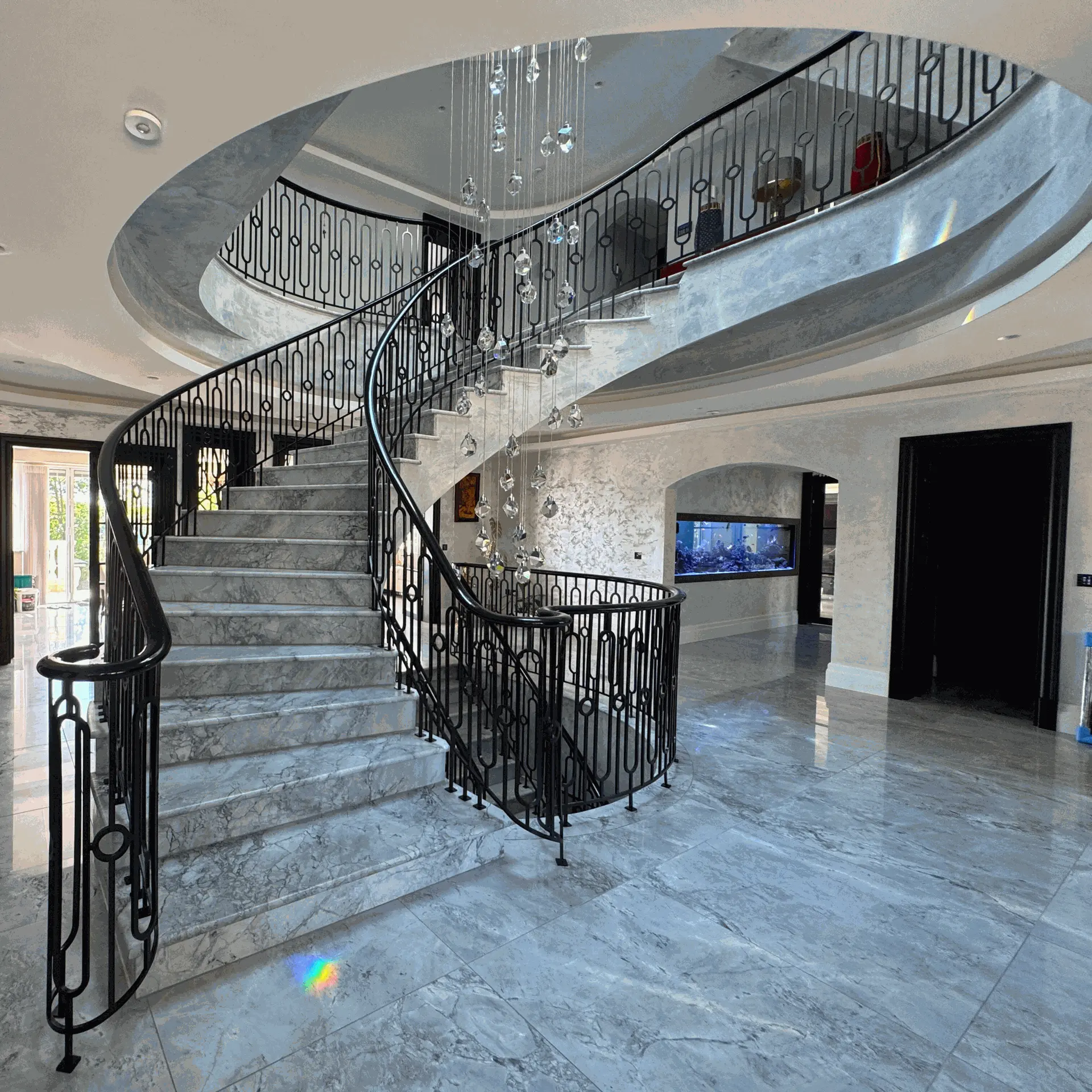 Marble curved stairs 