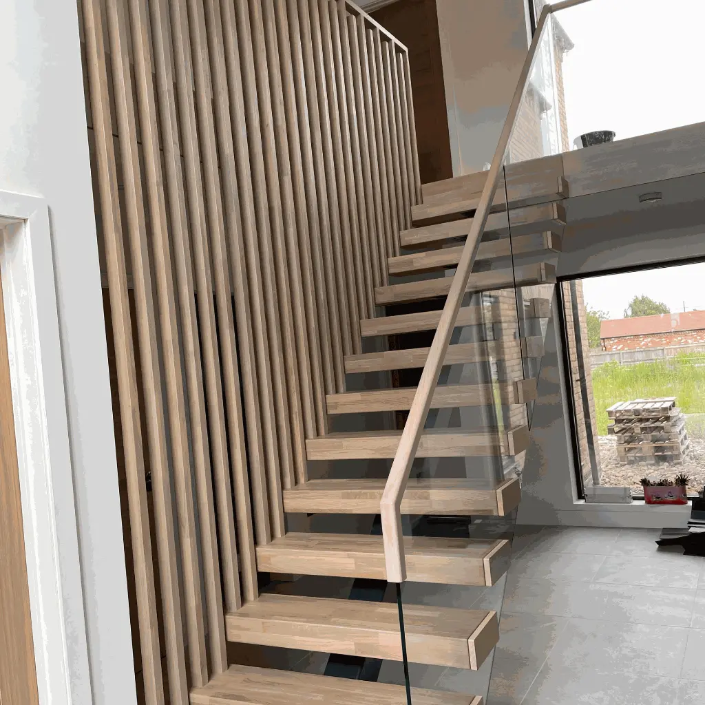 Straight Central Spine Staircases with Glass Balustrades 1.webp