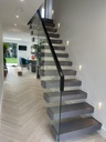 Floating Staircase (Straight Shape, No LED Grooving, No Platform)